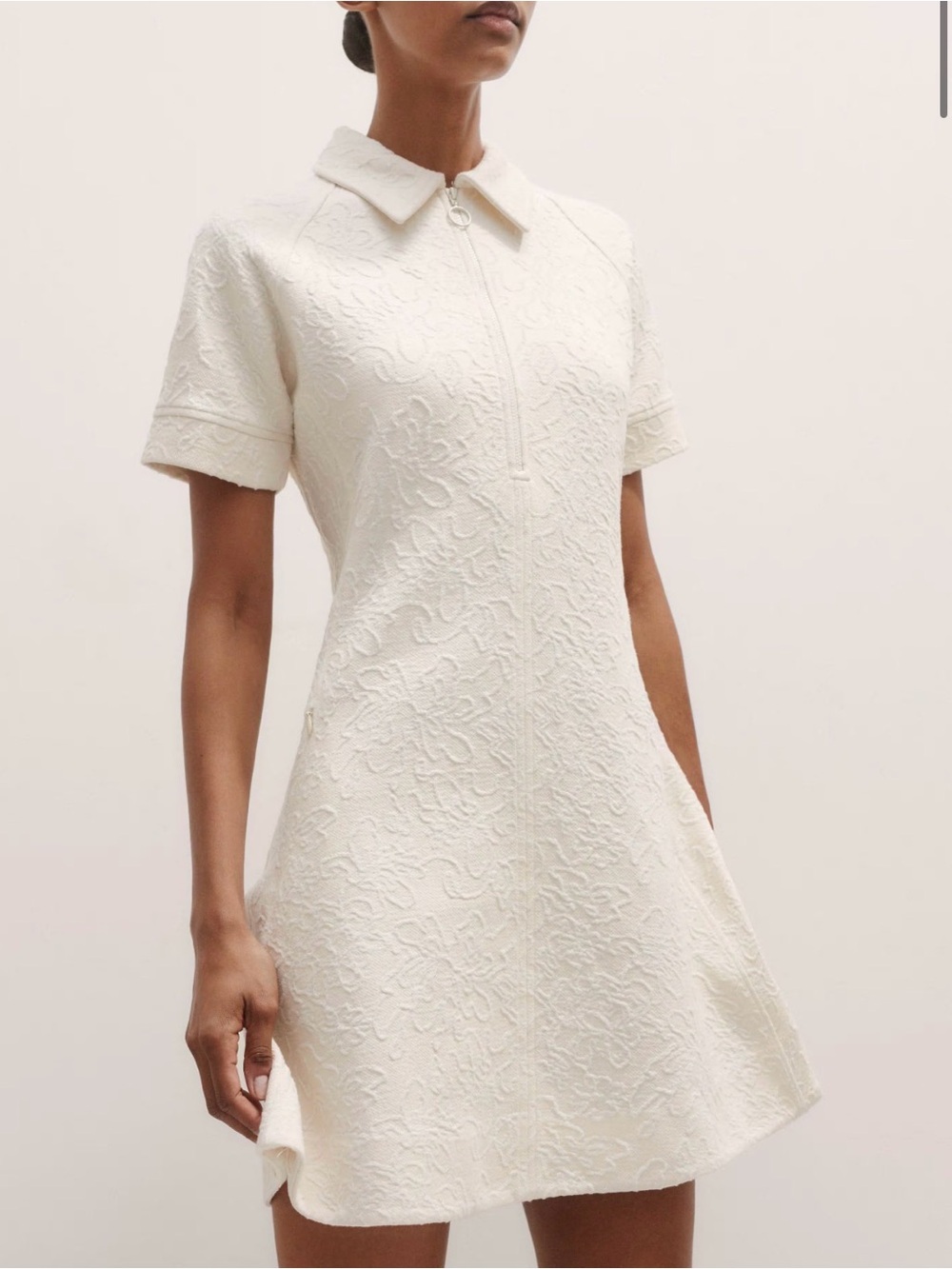 ME+EM White Jacquard dress